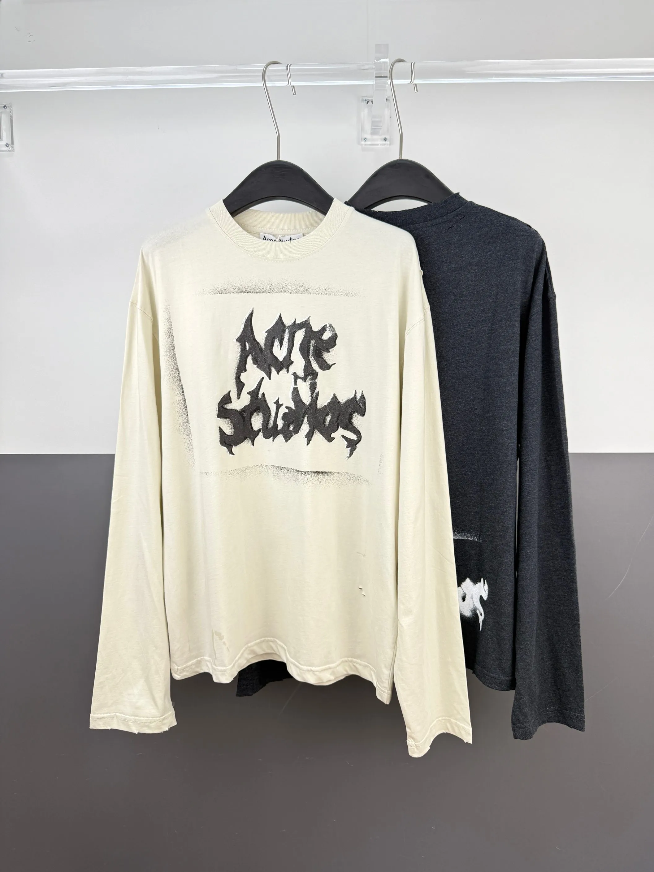 Acne Studios Flame Letter Print T-Shirt Long Sleeve S/M/L/XL